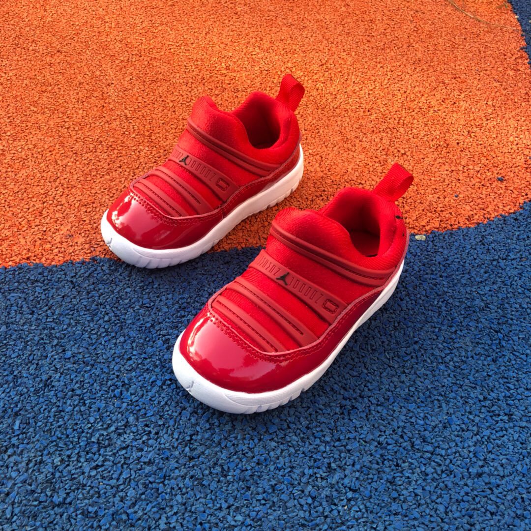 2019 Kids Air Jordan 11 Red White Shoes - Click Image to Close